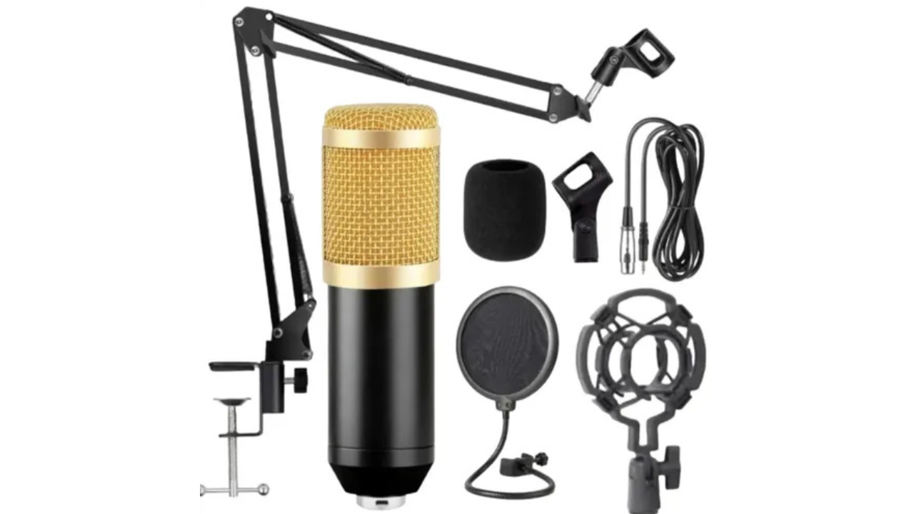 Microfone USB Condensador BM-800 para gravações